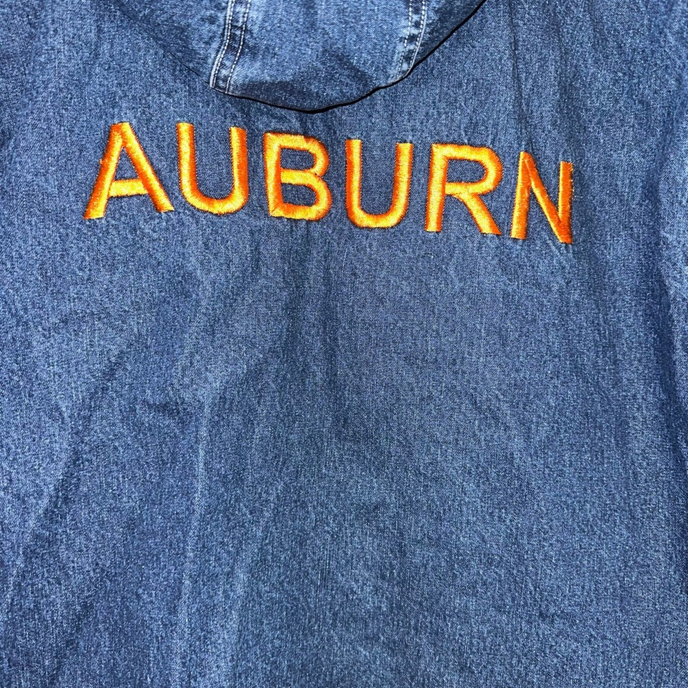 Women’s Castles Sport Hooded Jean Jacket XL Blue Auburn Tigers University Zip Up - Picture 8 of 12
